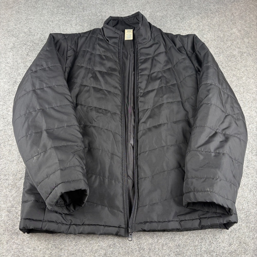 Faded Glory Puffer Jacket Mens Small Black Quilted Full Zip Coat Q16